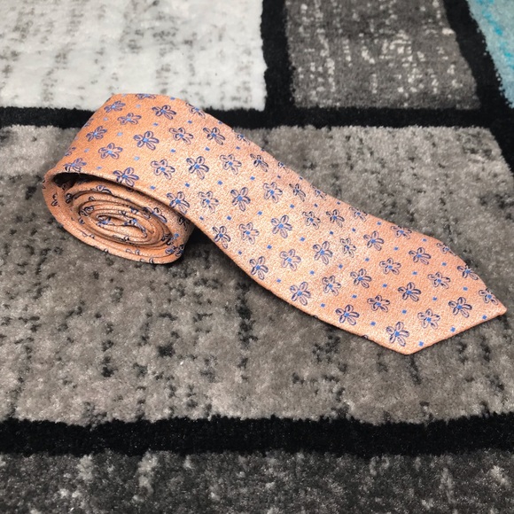 Black Brown 1826 Other - Mens Coral and blue Flower Tie